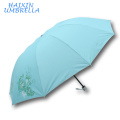 Regalo promocional barato al por mayor abierto manual de alta calidad de Unbrella Regalo hermoso del paraguas 3 plegable para señora hecha en China